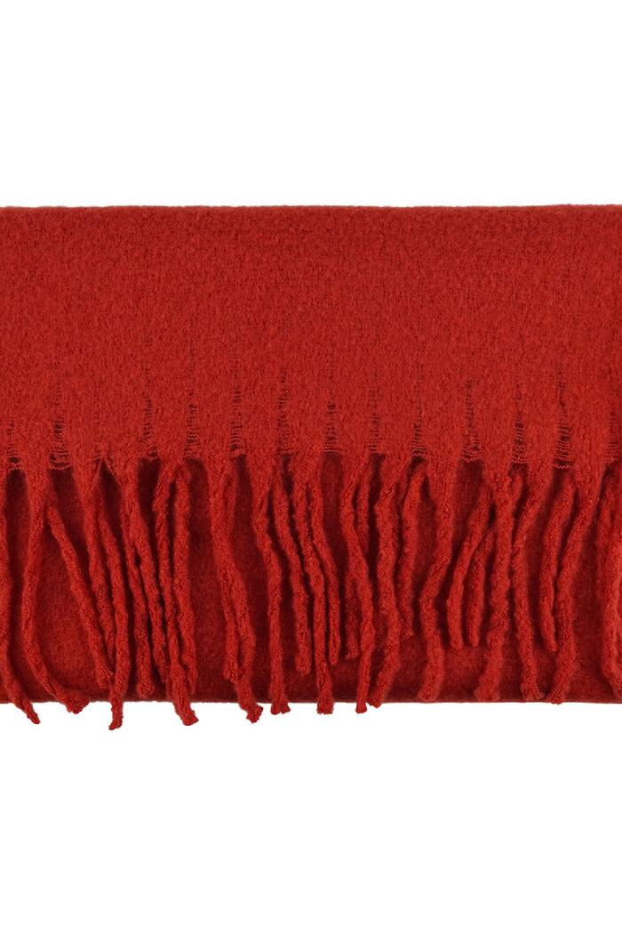 Cálida bufanda de invierno color sólido rojo Poliéster Imagen3