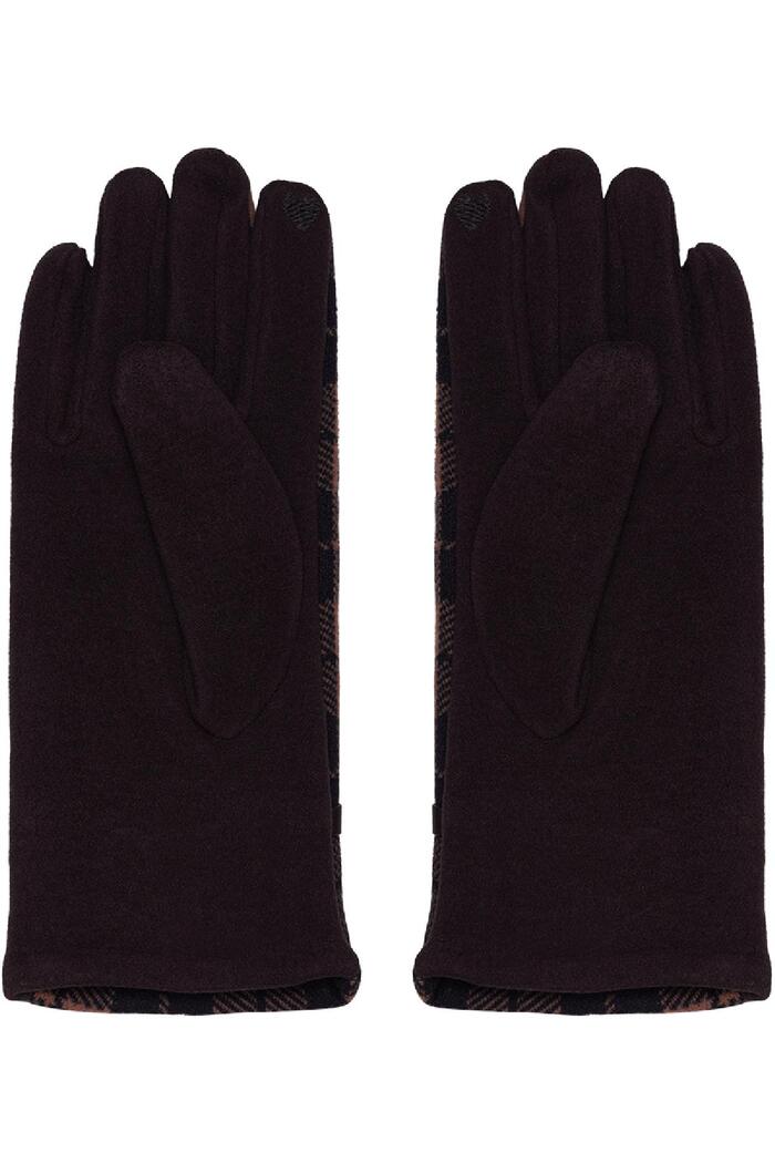 Geblokte handschoenen Grijs Polyester One size Afbeelding5