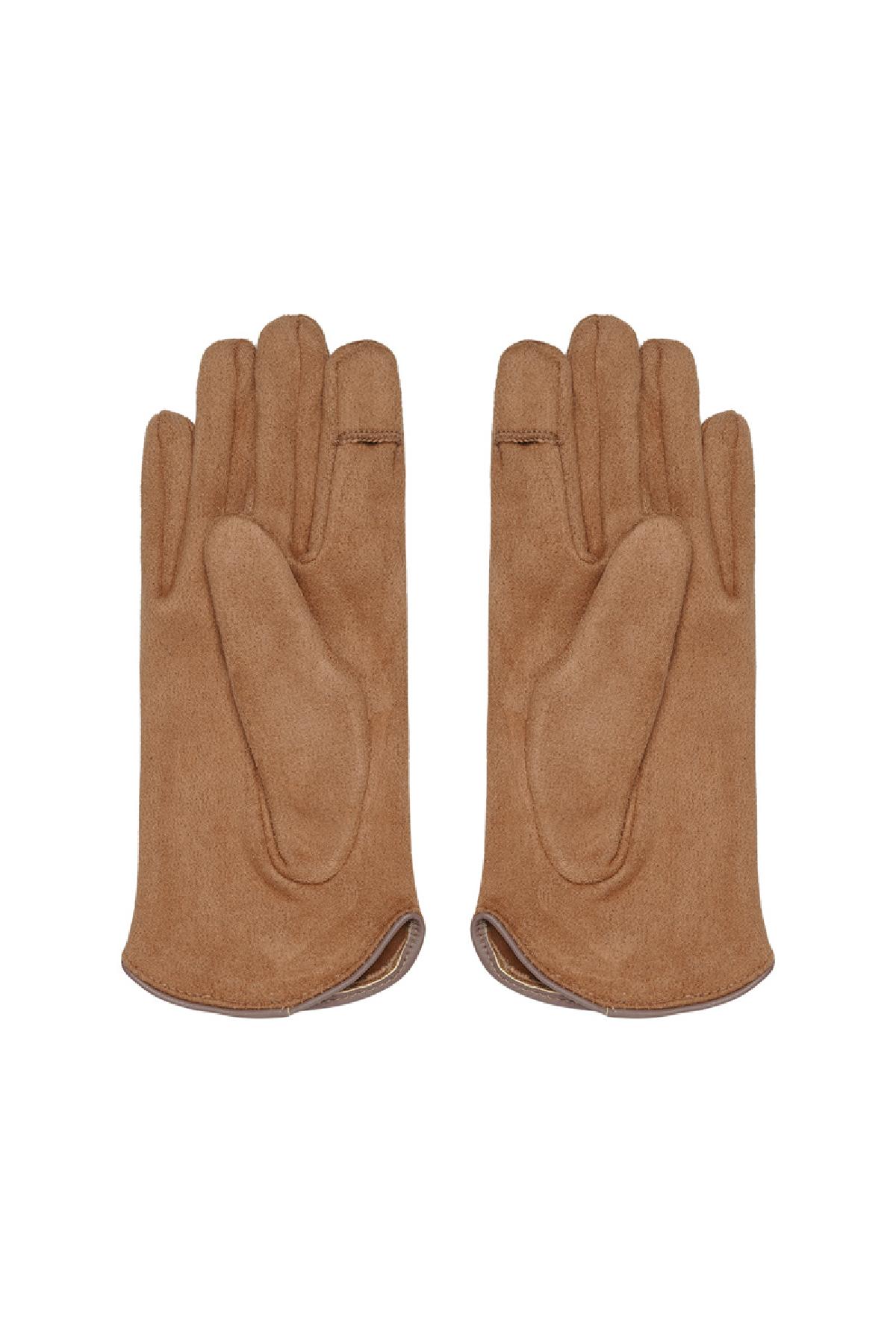 Klassische Handschuhe Kamel Camel Polyester One size Bild3
