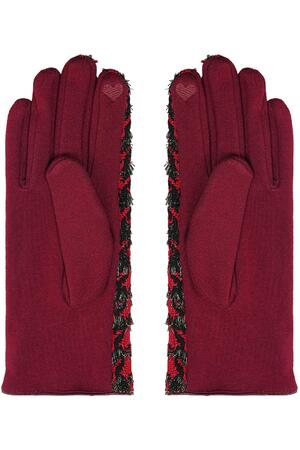 Houndstooth-handschoenen Rood Polyester One size h5 Afbeelding2