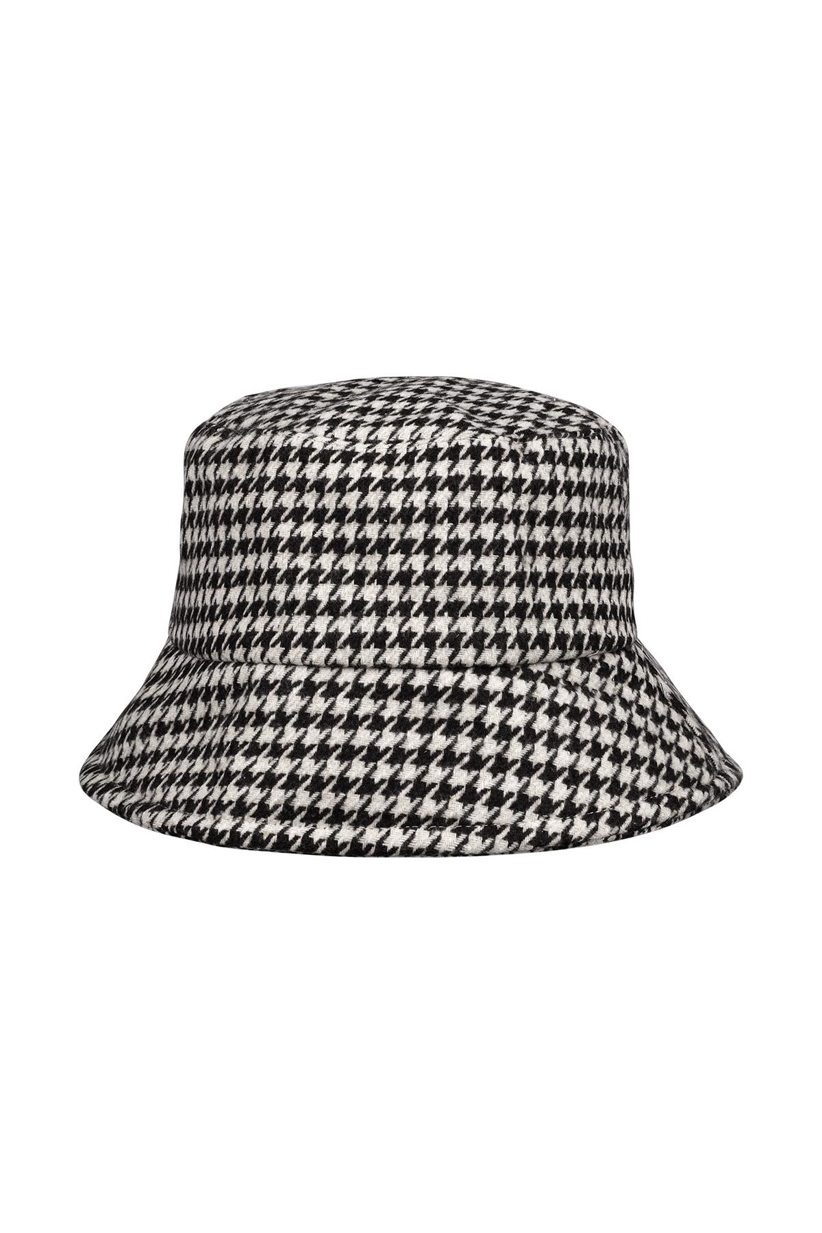 Sombrero de pescador a cuadros Negro &amp; White Poliéster