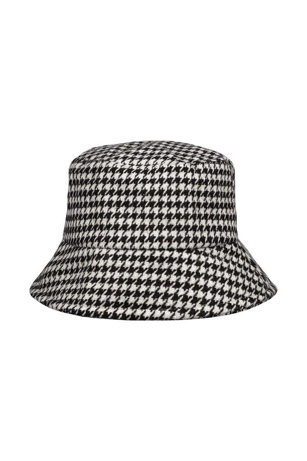 Bucket hat checkered Black &amp; White Polyester