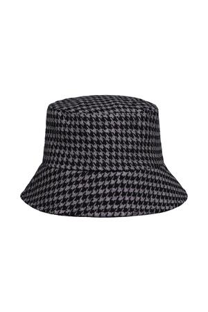 Kova şapka kareli Grey Polyester h5 