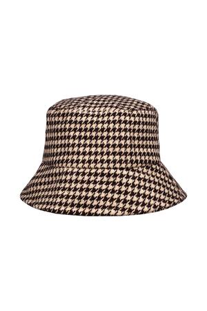 Kova şapka kareli Beige Polyester h5 