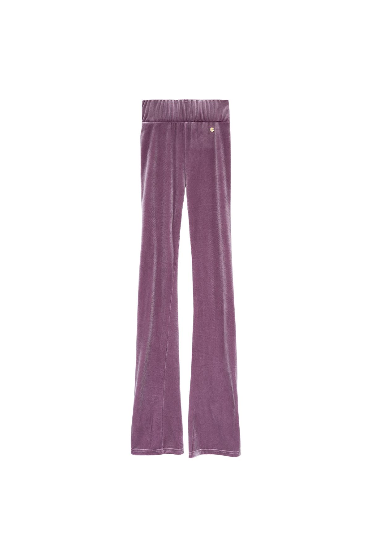 Velvet flared pants Purple S h5 