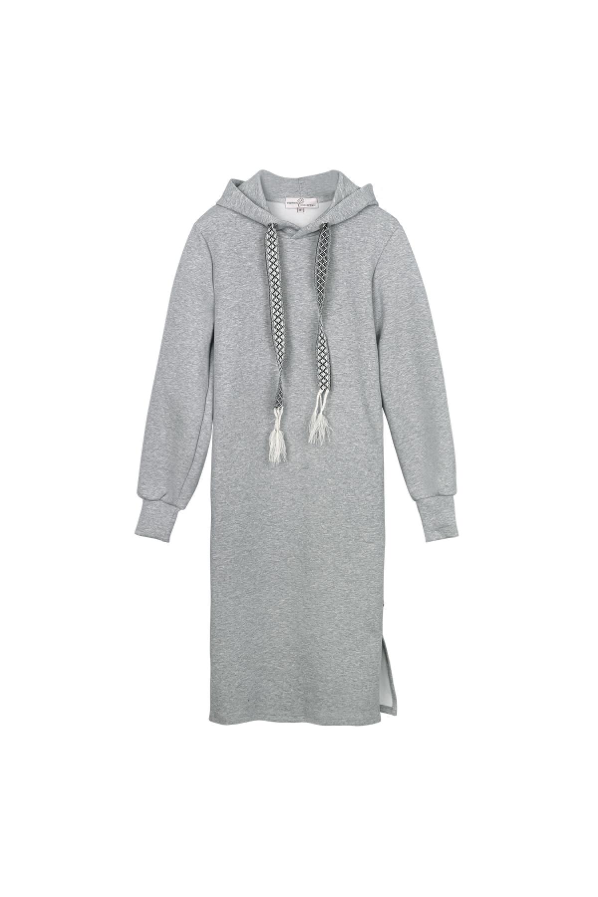 Pullover Kleid Grau L
