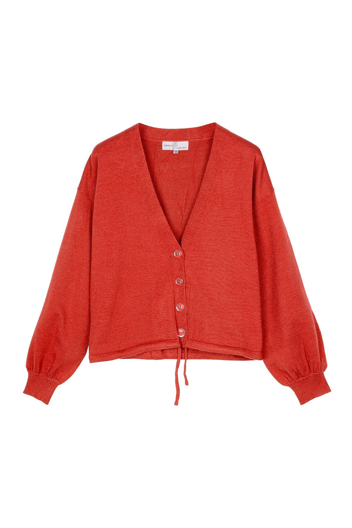 Cropped boxy cardigan Orange S 2