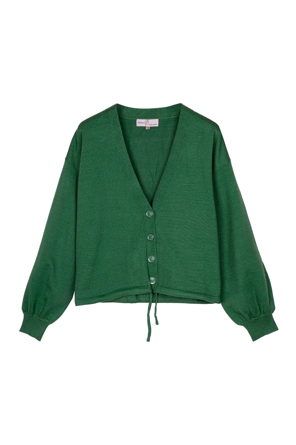 Cropped boxy cardigan Green S h5 