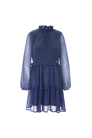Kleid aus Chiffon mit Rüschen Blau M h5 