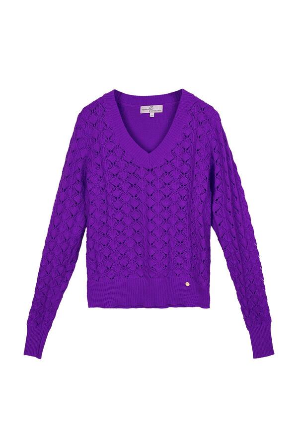 Pointelle Pullover Lila S/M