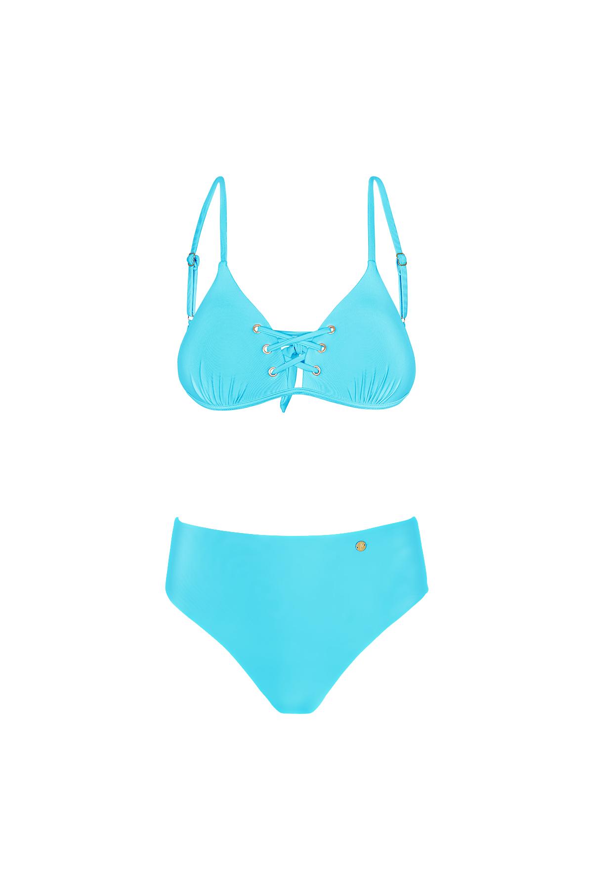 Bikini con detalle de cordones Azul L