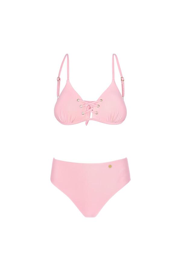 Bikini with laced up detail Pink L