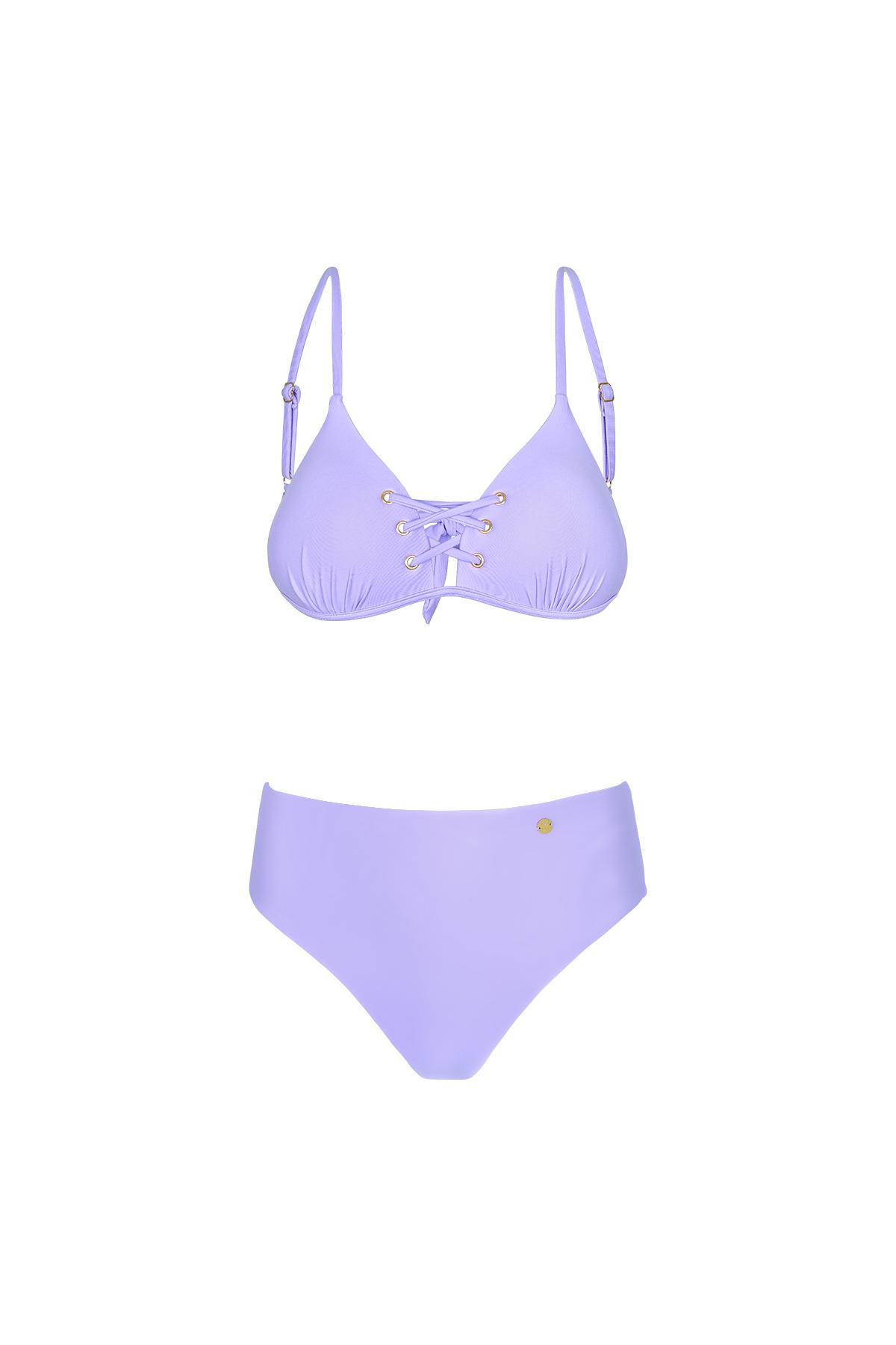 Bağcık detaylı bikini Purple XL