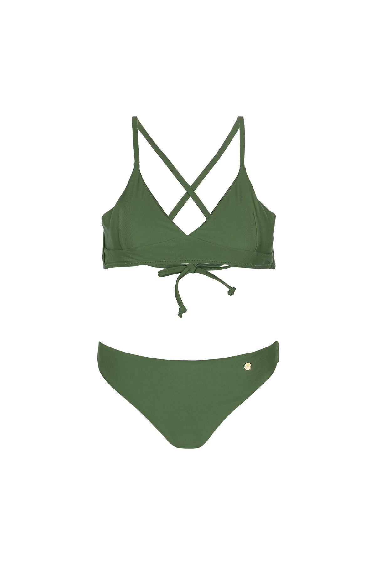 Sırtı çapraz detaylı bikini Green L h5 