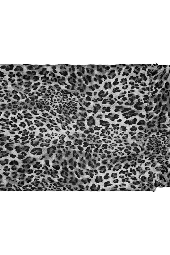 Sciarpa sottile leopardata Black Polyester Immagine3