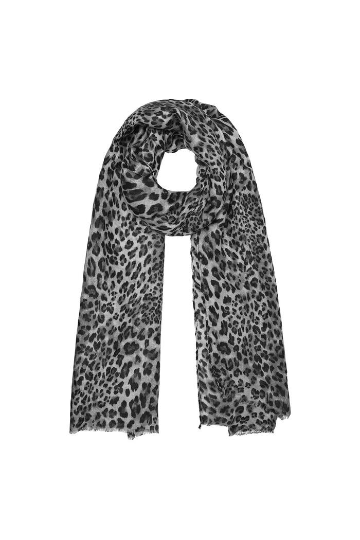 Foulard fin léopard Noir Polyester 