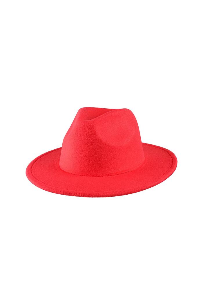 Cappello fedora rosso Red Polyester 
