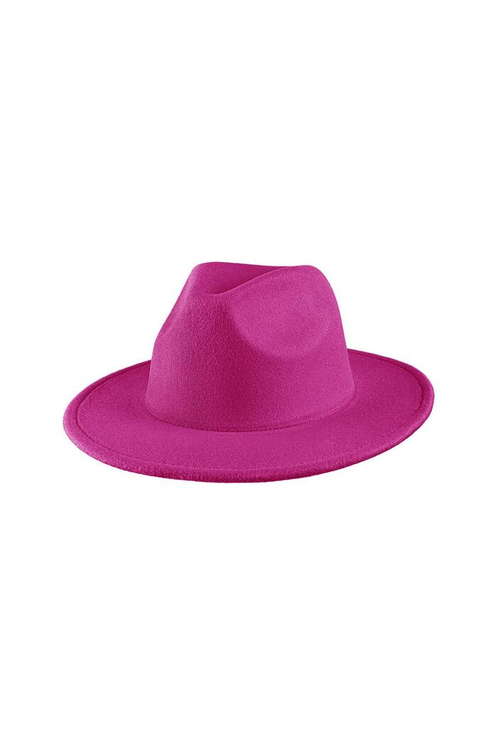 Fedora hoed fuchsia Polyester 