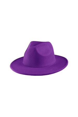 Chapeau fédora violet Polyester h5 