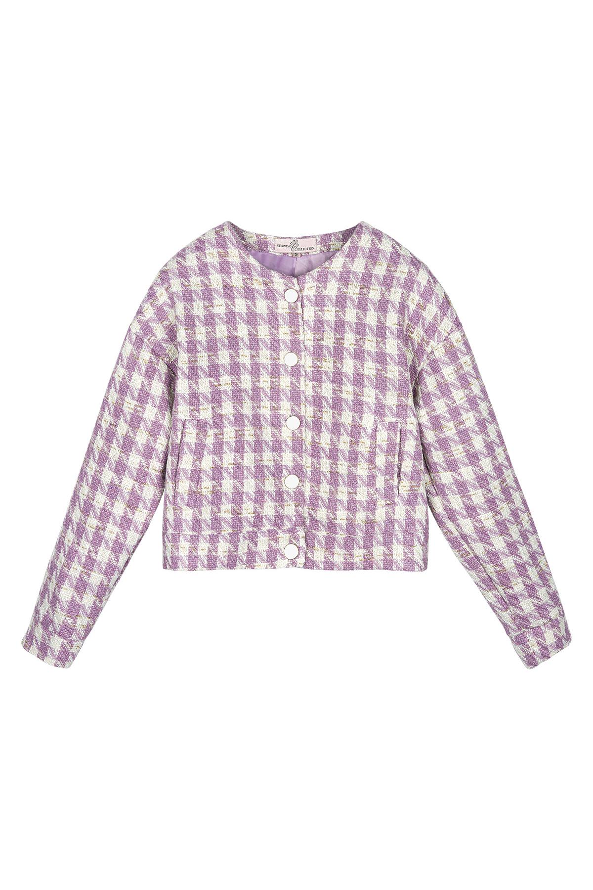 Jacket Pied de Poule print Purple L