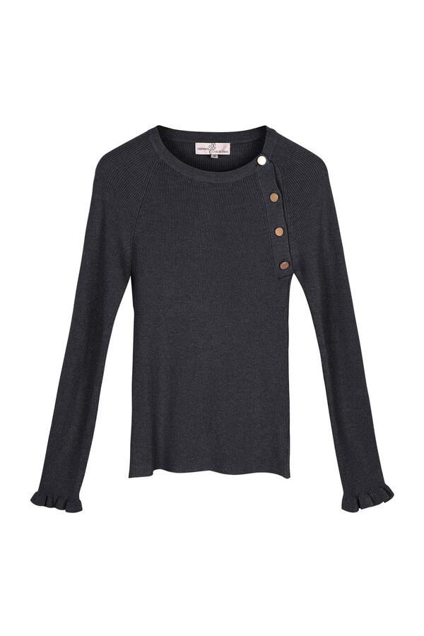 Pullover with buttons Black L