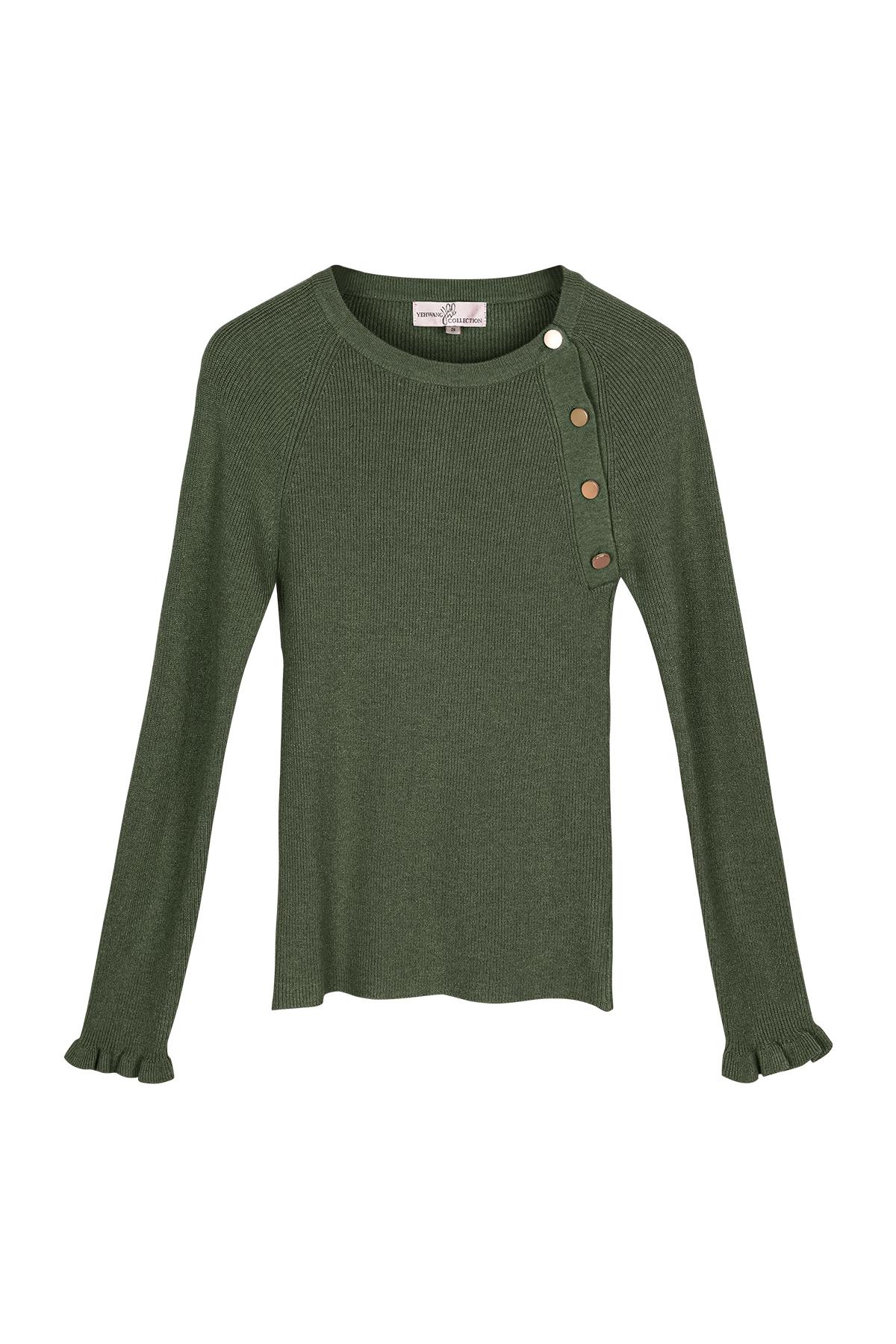 Pullover mit Knöpfen Grün S