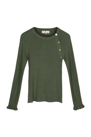 Pullover mit Knöpfen Grün L h5 