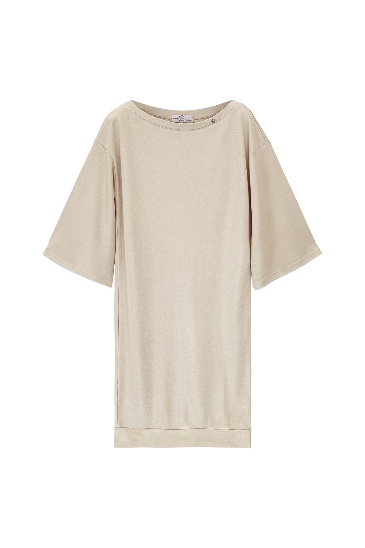 T-Shirt-Kleid mit glänzender Beschichtung Offwhite S
