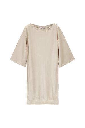 T-Shirt-Kleid mit glänzender Beschichtung Offwhite S h5 