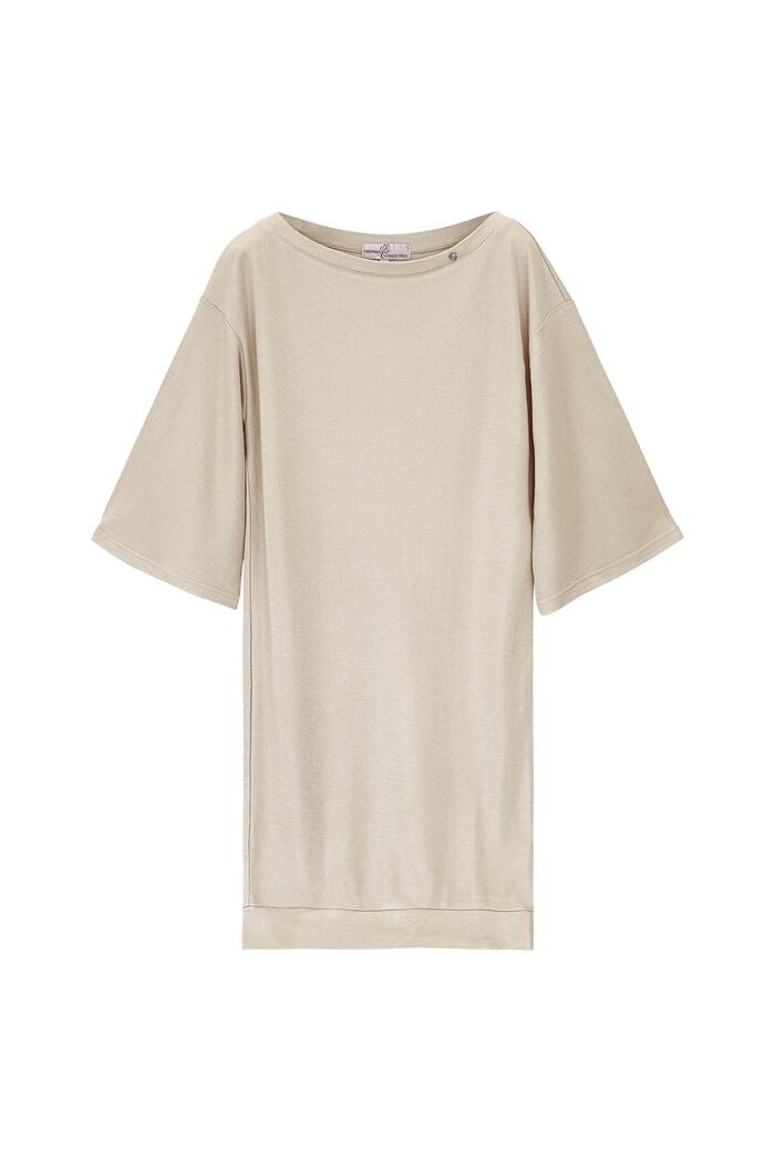 T-Shirt-Kleid mit glänzender Beschichtung Offwhite S 