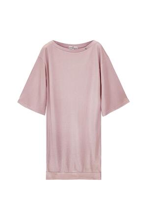 Parlak kaplamalı tişört elbise Pink L h5 