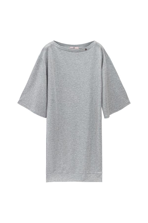 T-Shirt-Kleid mit glänzender Beschichtung Grau L