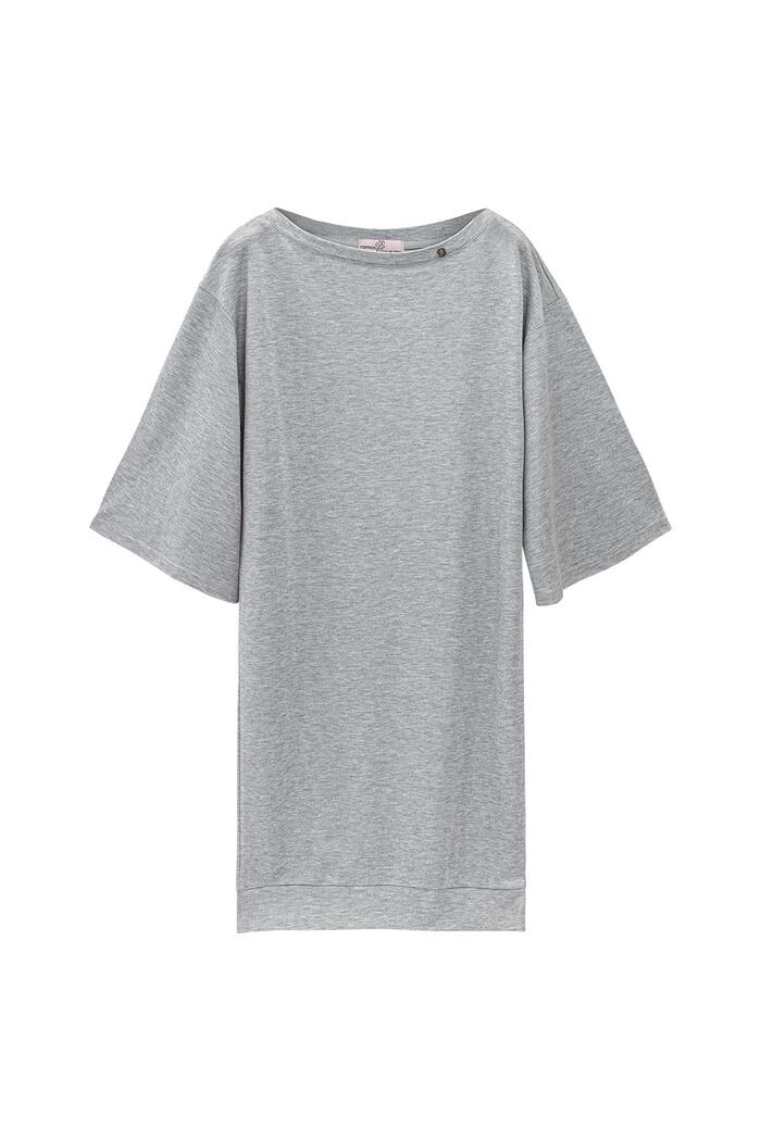 Parlak kaplamalı tişört elbise Grey M 