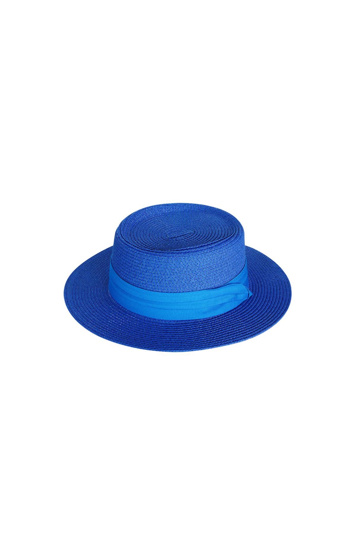 Chapeau de paille coloré Bleu foncé Paper