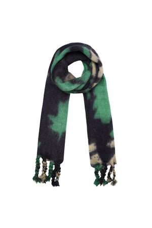 Winter scarf flowers and leaves Black Polyester h5 