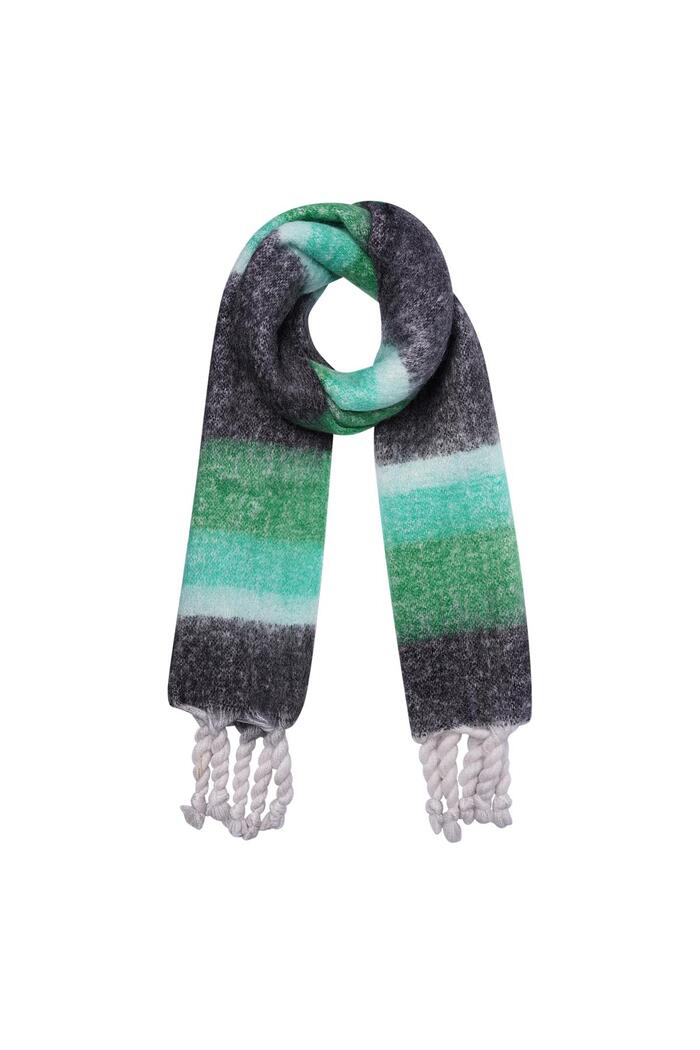Winter scarf with ombré effect green Polyester 