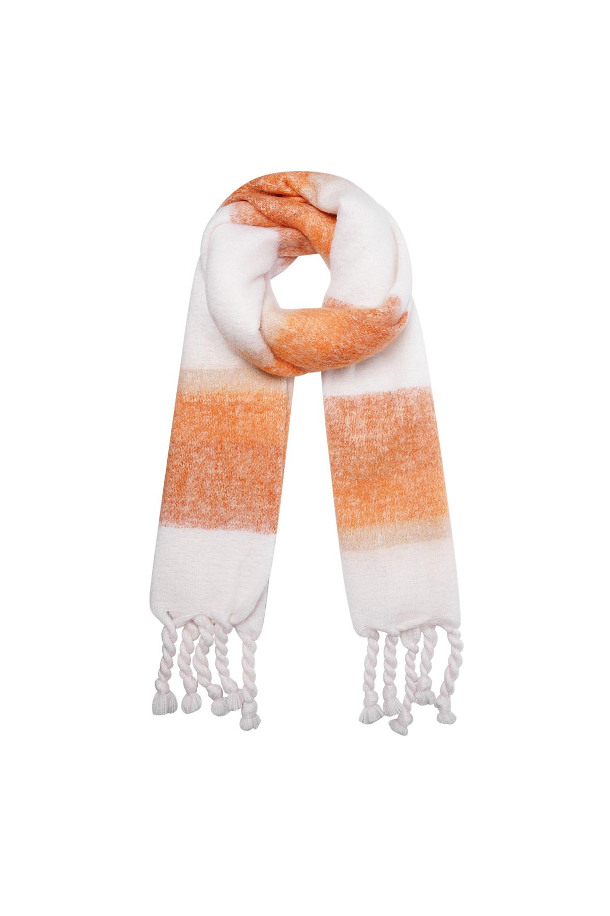 Winter scarf with ombré effect orange Polyester