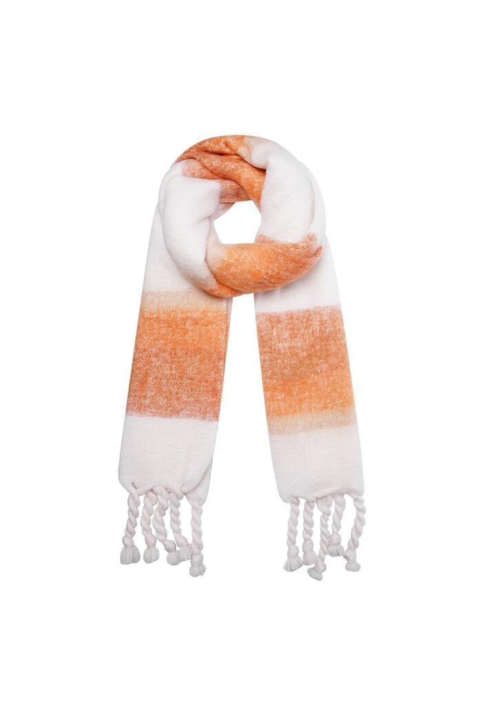Winter scarf with ombré effect orange Polyester 