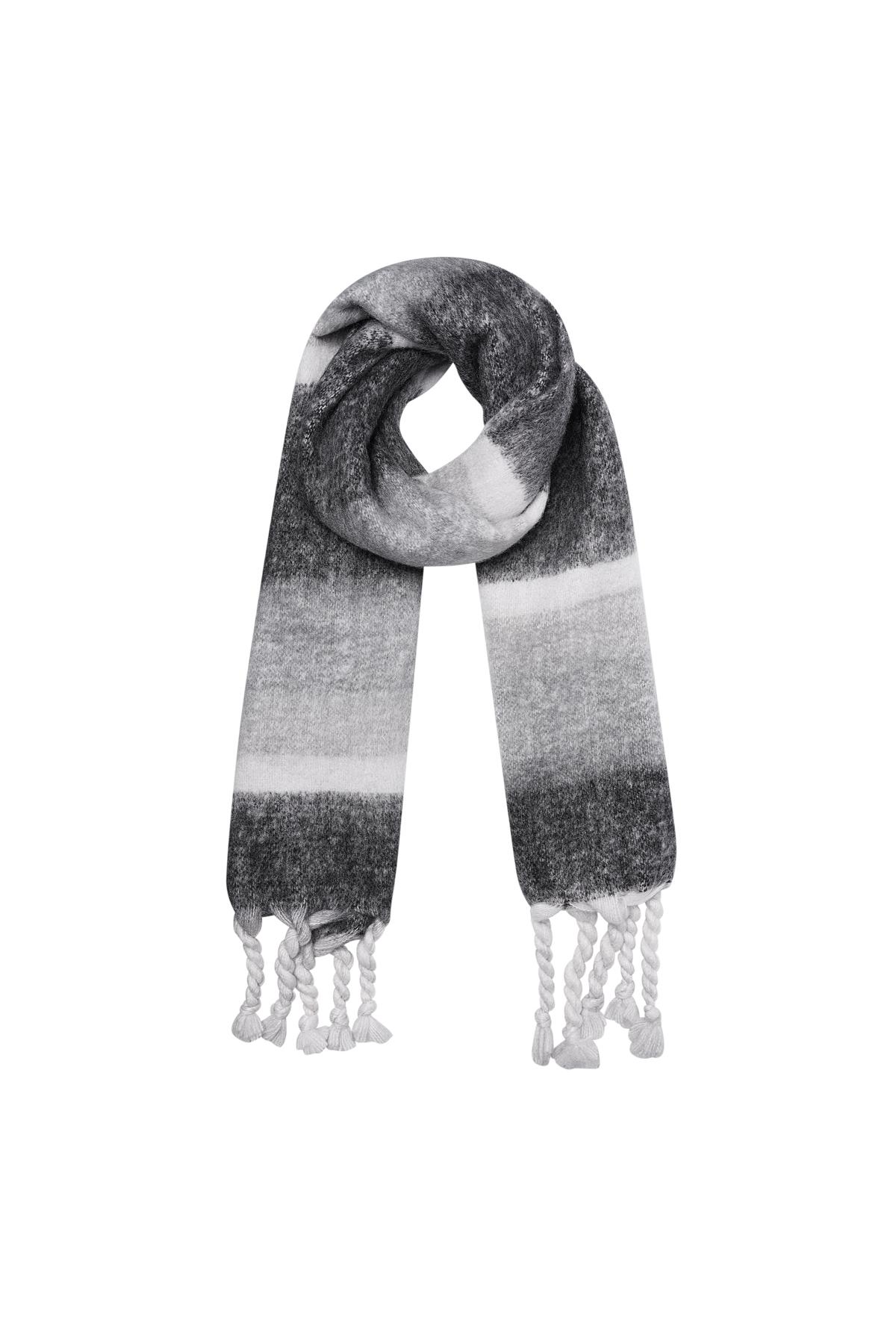 Sciarpa invernale con effetto ombré grigio scuro Dark Grey Polyester h5 