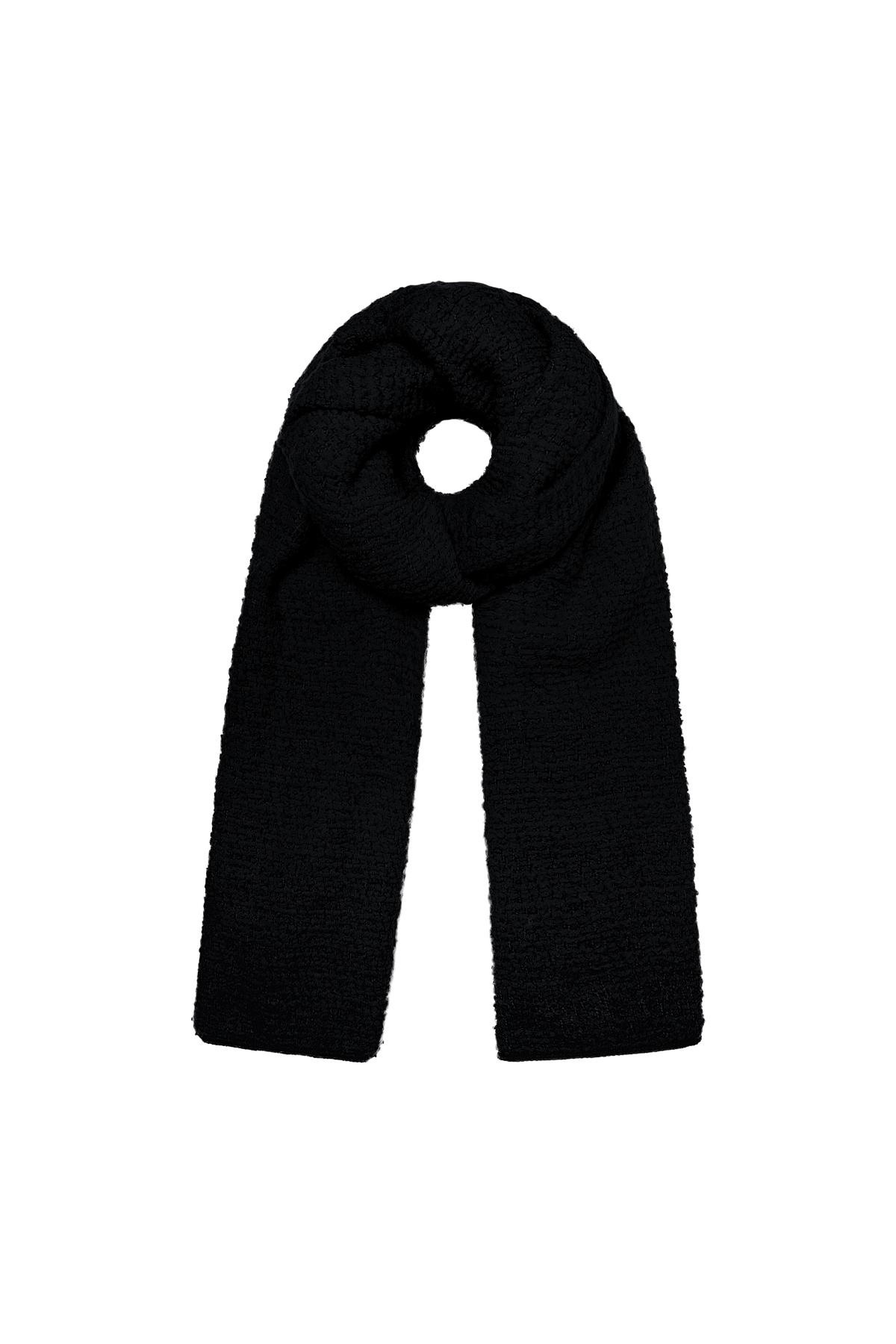 Sciarpa invernale con fantasia a rilievo nera Black Polyester