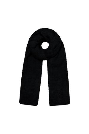 Winter scarf with relief pattern Black Polyester h5 