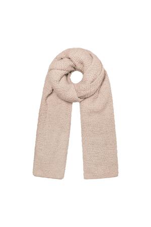 Winter scarf with relief pattern off-white Polyester h5 