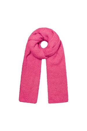 Winter scarf with relief pattern pink Polyester h5 