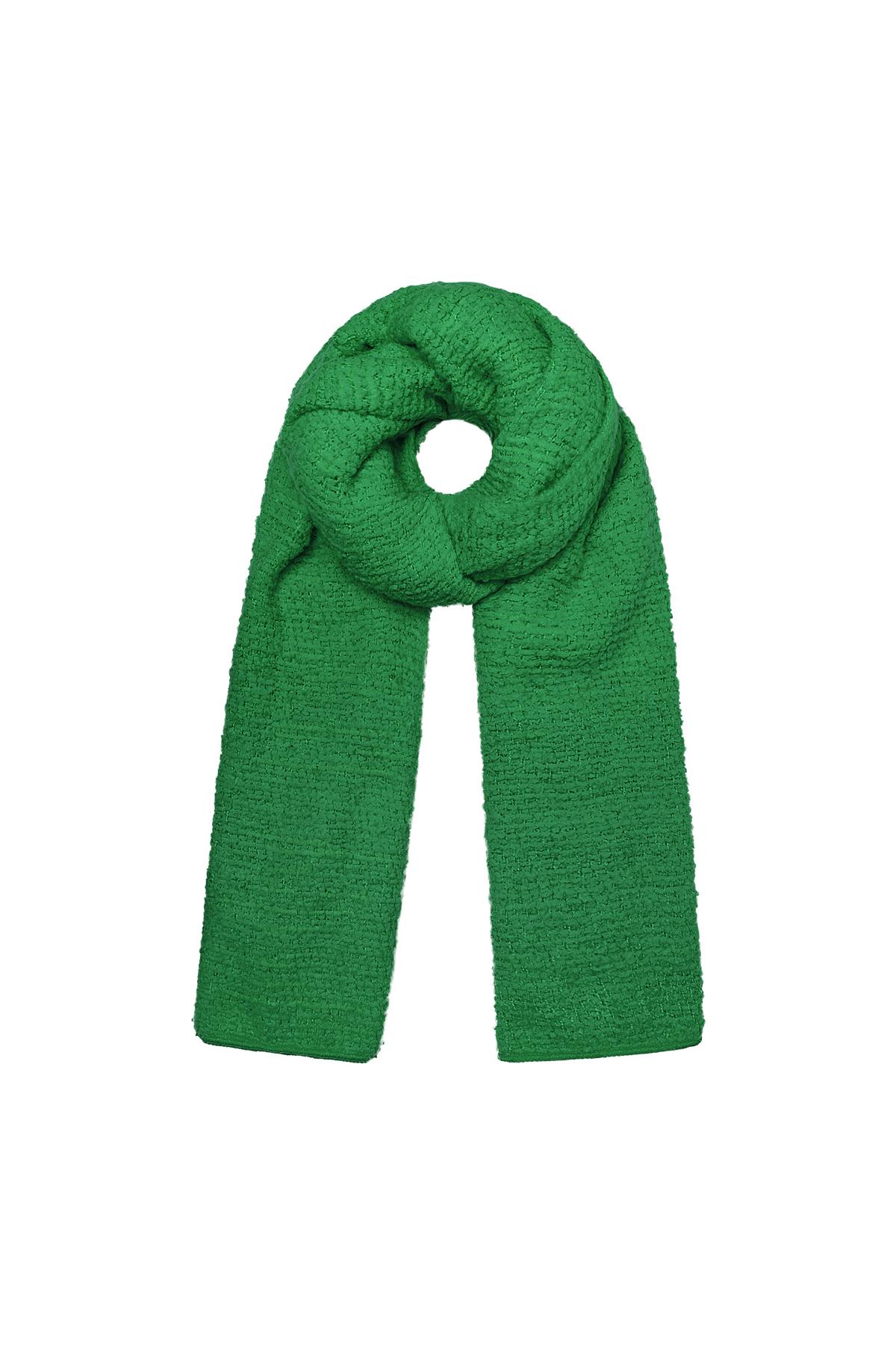 Winter scarf with relief pattern Green Polyester 2