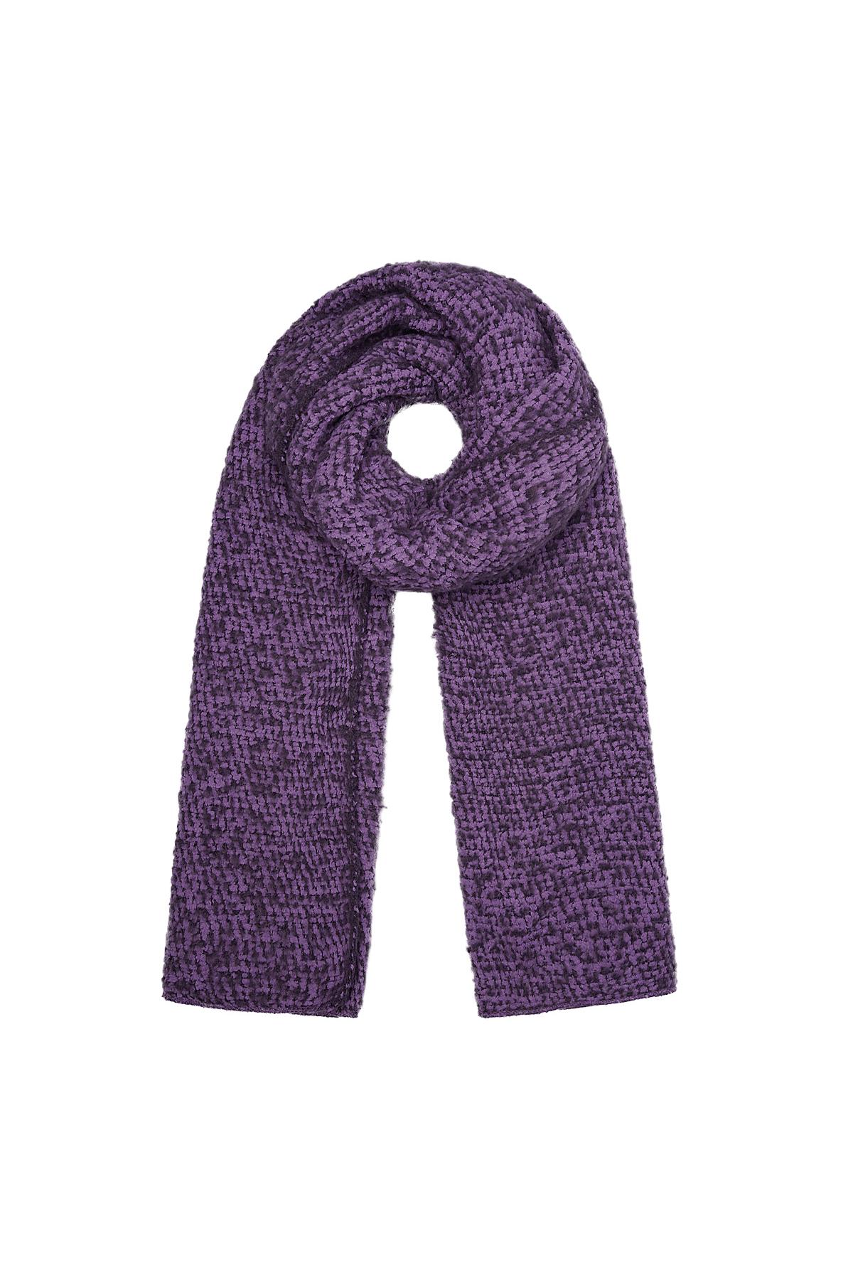 Scarf with embossed fabric dark purple Polyester 2