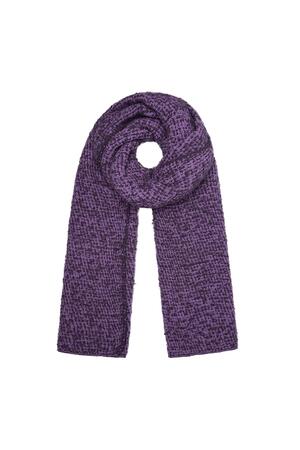 Scarf with embossed fabric dark purple Polyester h5 