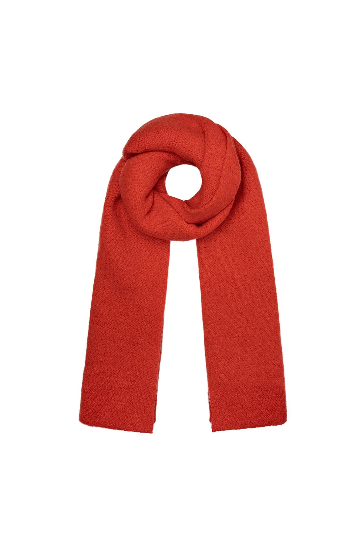 Soft winter scarf solid red Polyester h5 
