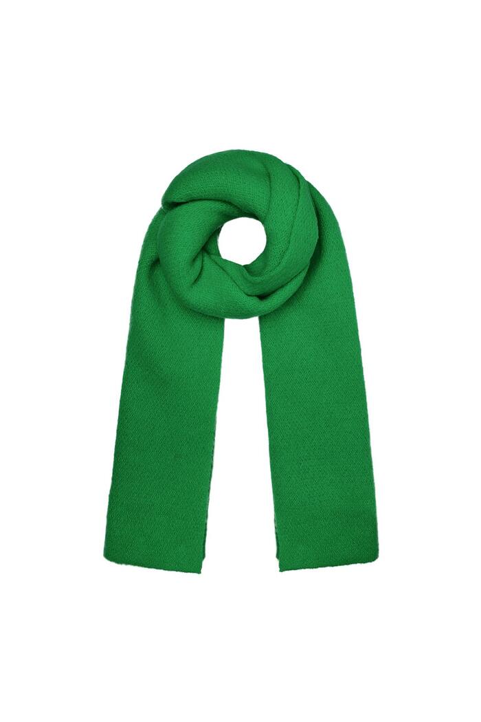 Soft winter scarf solid green Polyester 