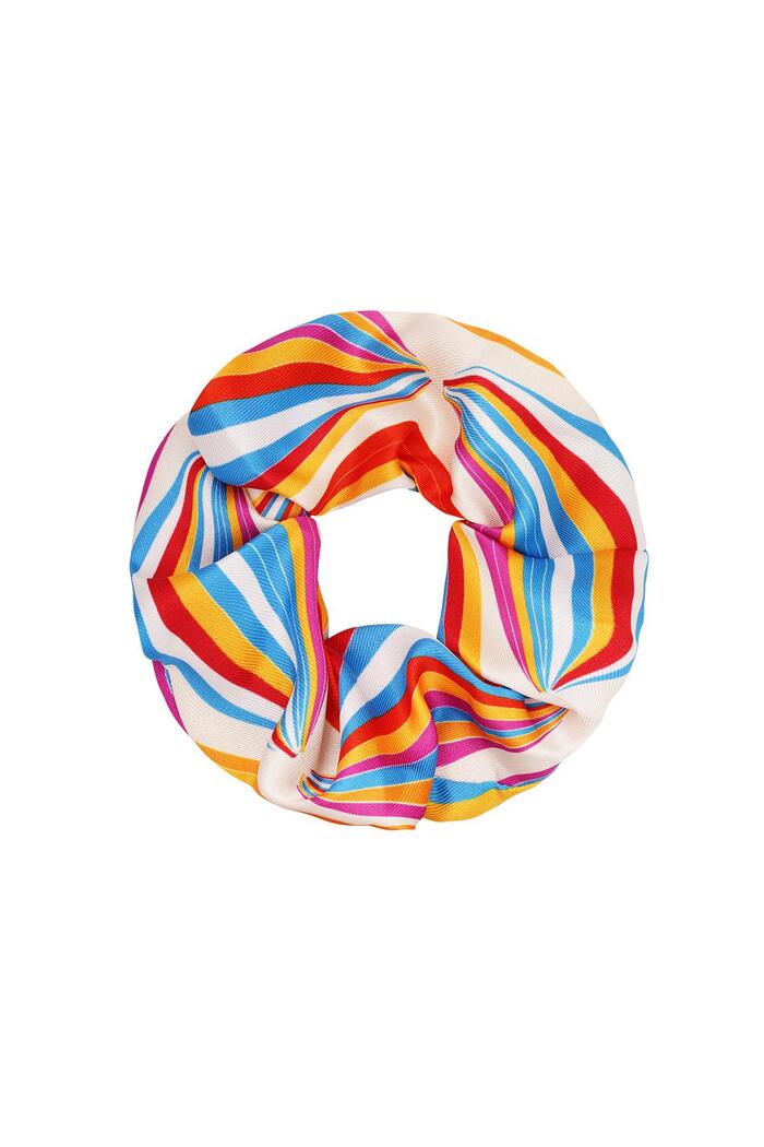 Scrunchie met kleurrijke strepen Multi Polyester 