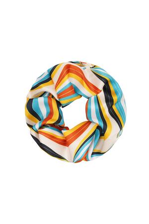 Colourful stripe scrunchie Blue & Yellow Polyester h5 